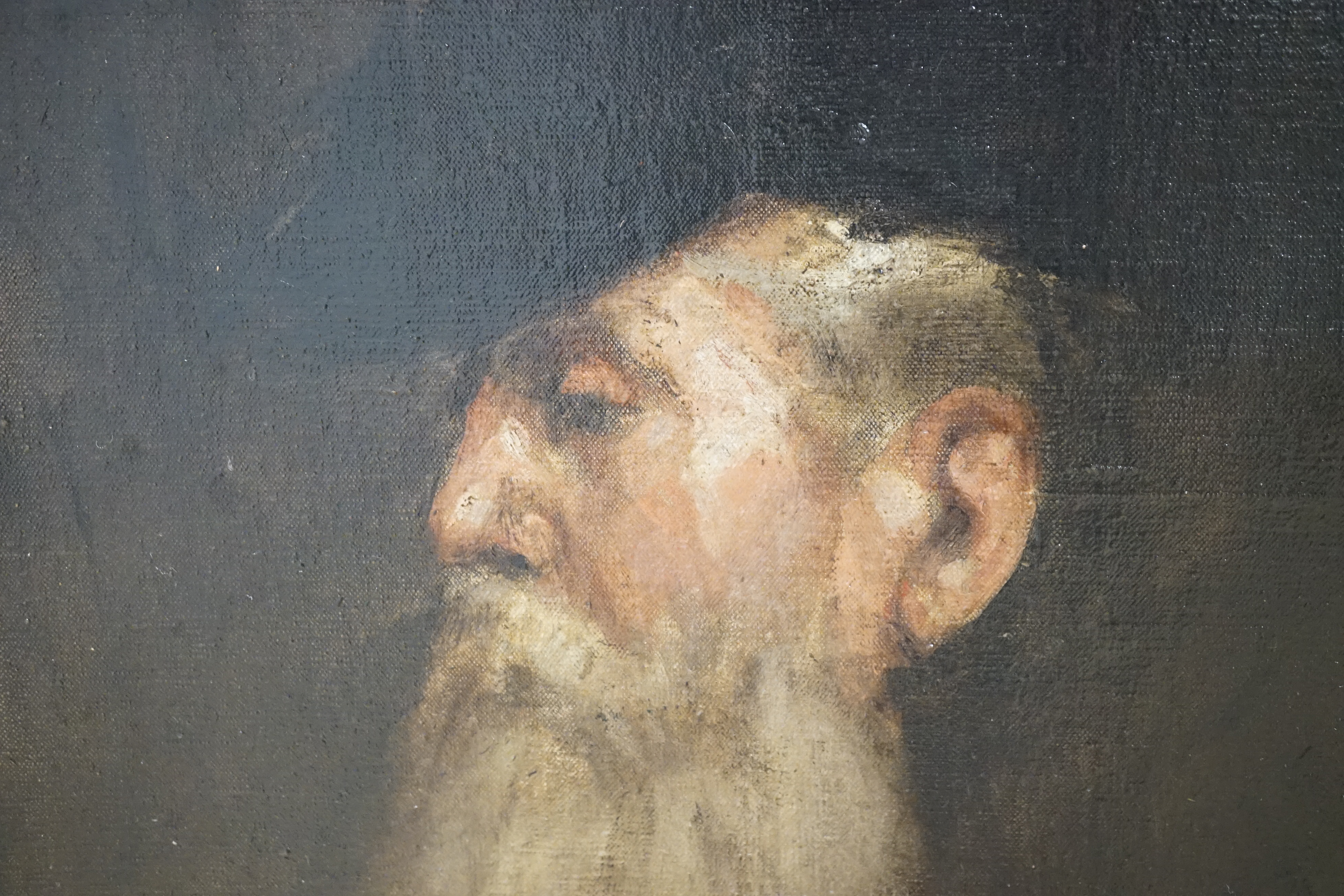 English School, oil on canvas laid on board, Portrait of a bearded man wearing his medals, 55 x 45cm